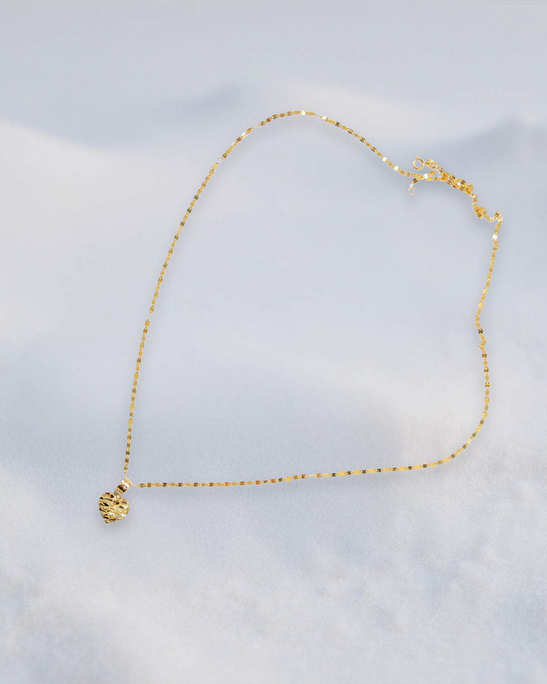 Cadena estilo espejo, con Dije de Corazon 14K