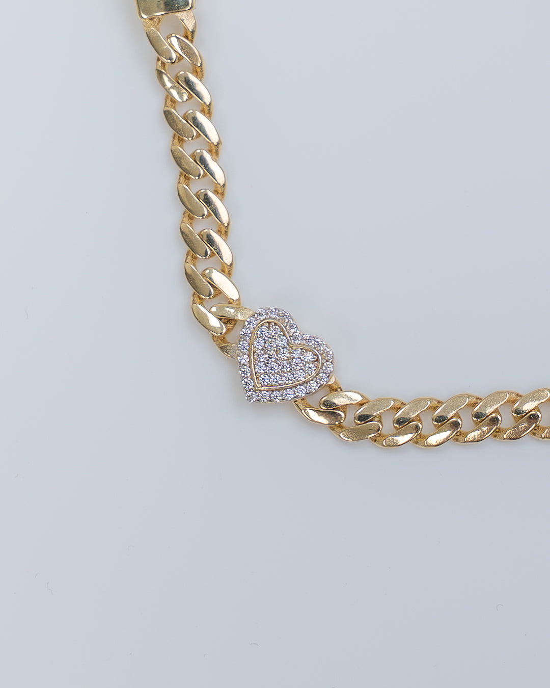 Pulsera con corazones Oro Italiano 14K