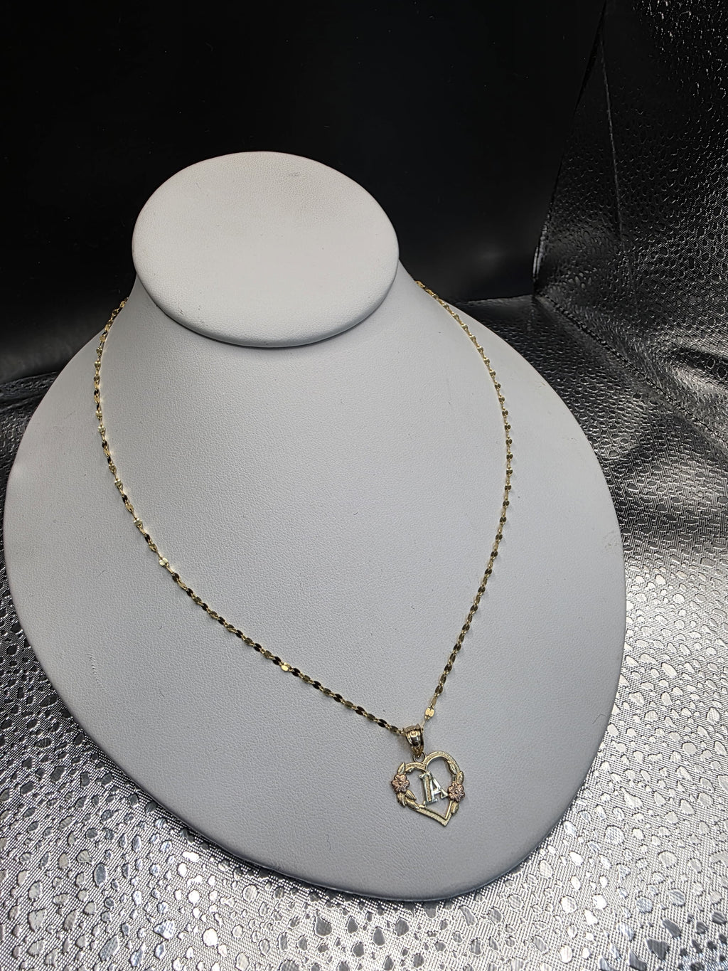 Cadena de espejito con dije oro 14k