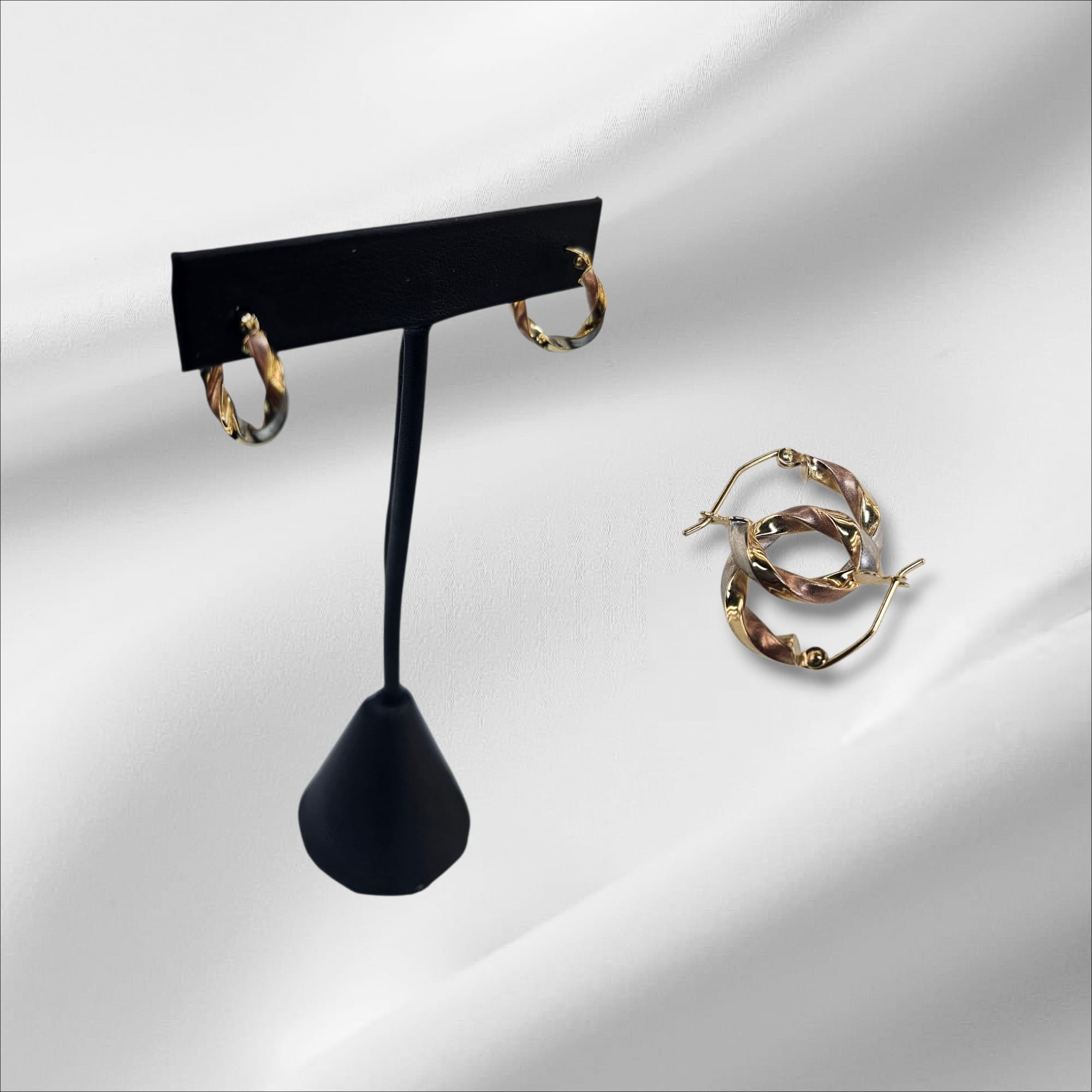 Argollas 3 oro 14k pequeñas