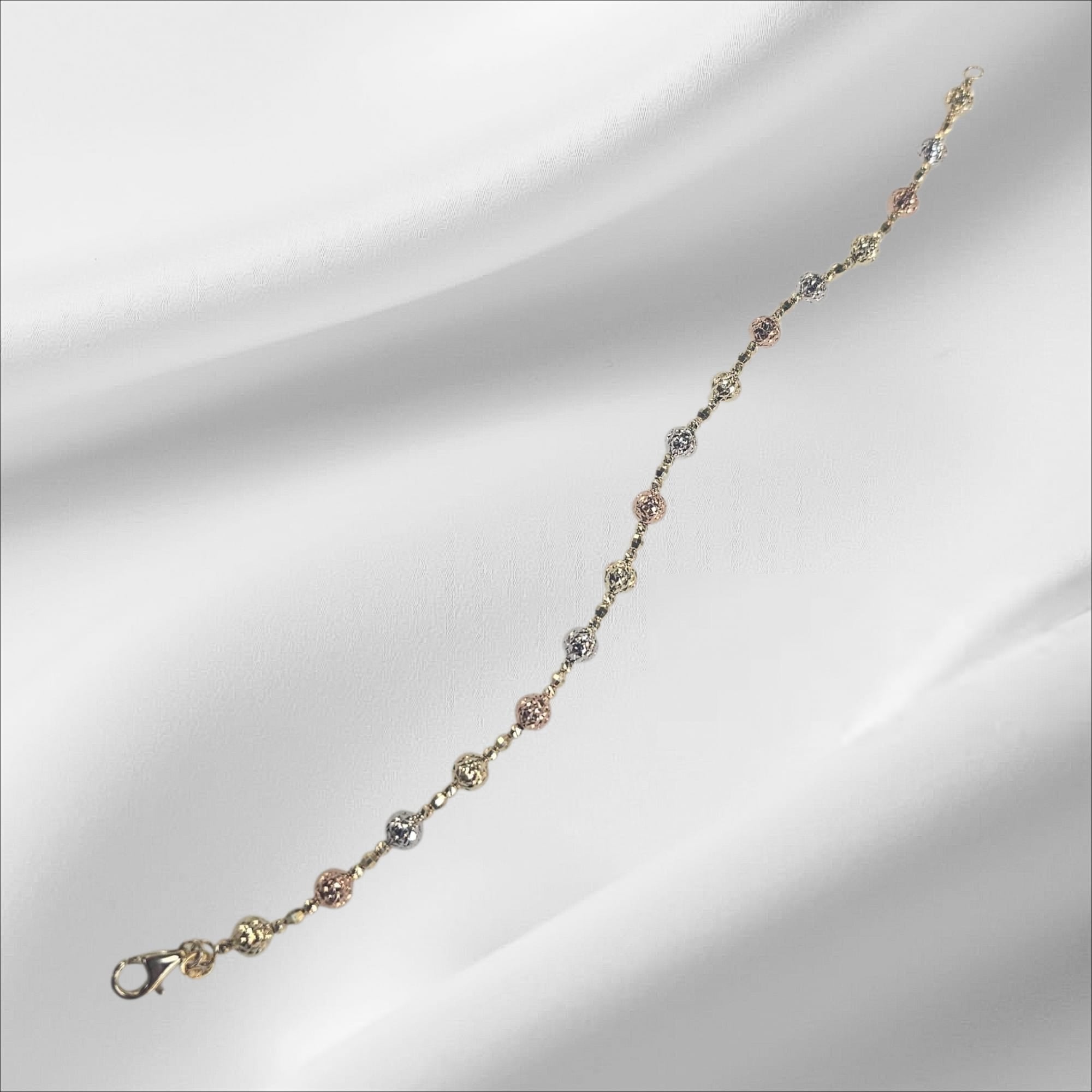 Pulsera Candy o de bolitas oro 14k