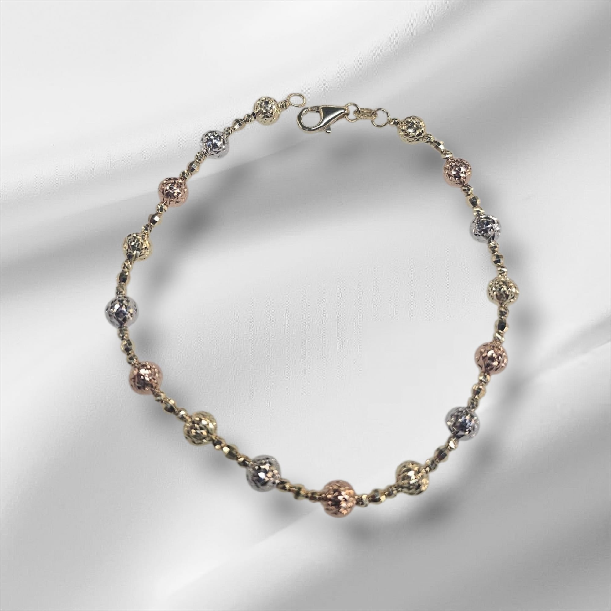 Pulsera Candy o de bolitas oro 14k