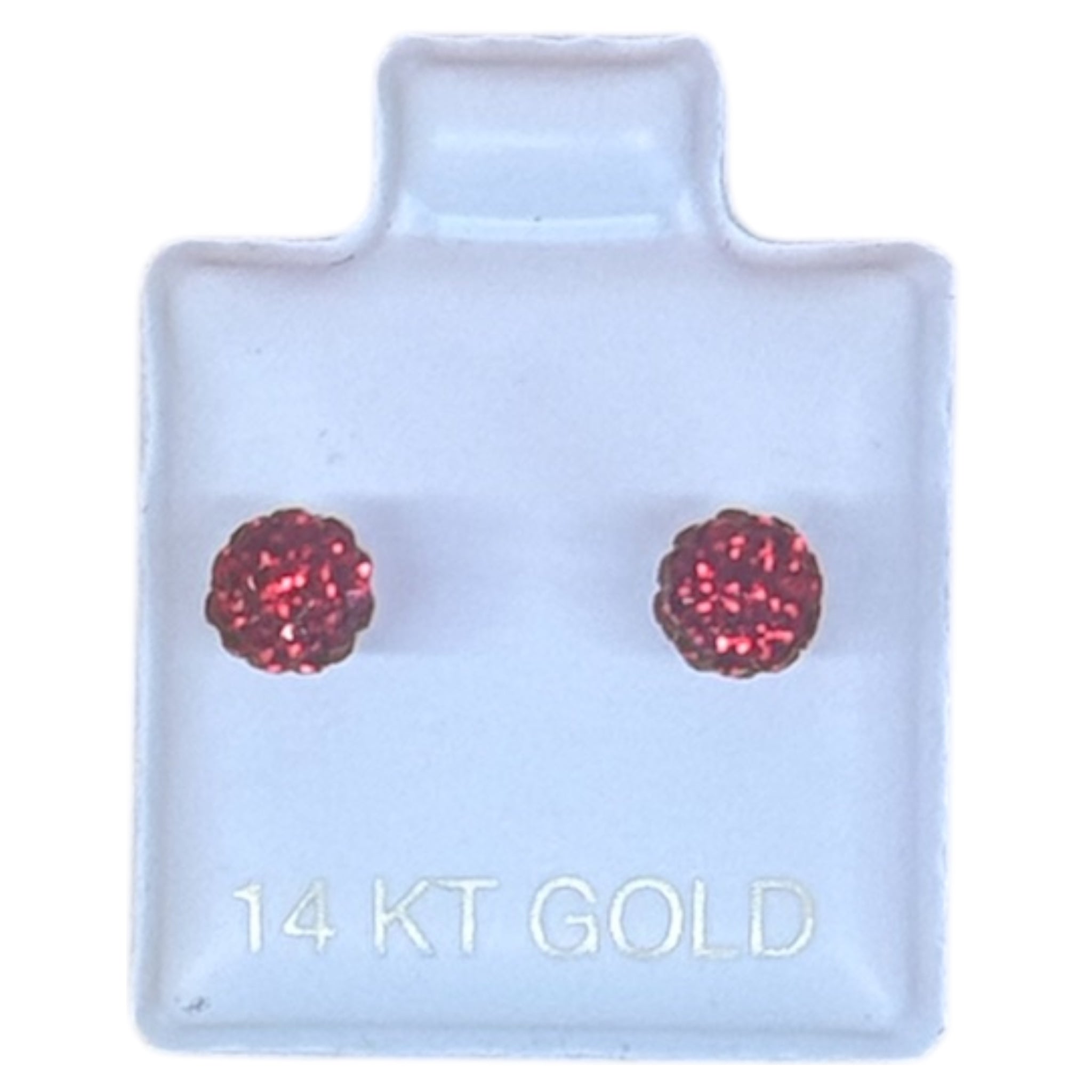 Arete Rojo Bola De Fuego oro14k