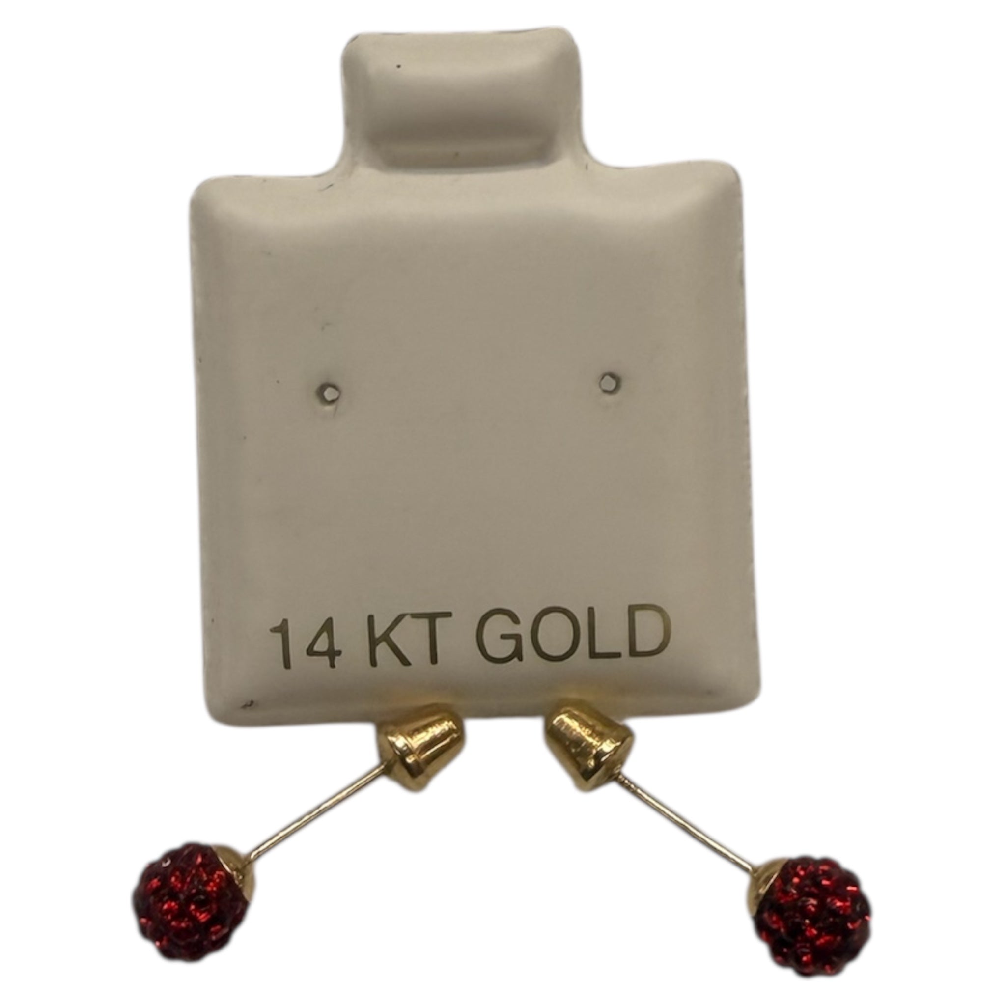 Arete Rojo Bola De Fuego oro14k