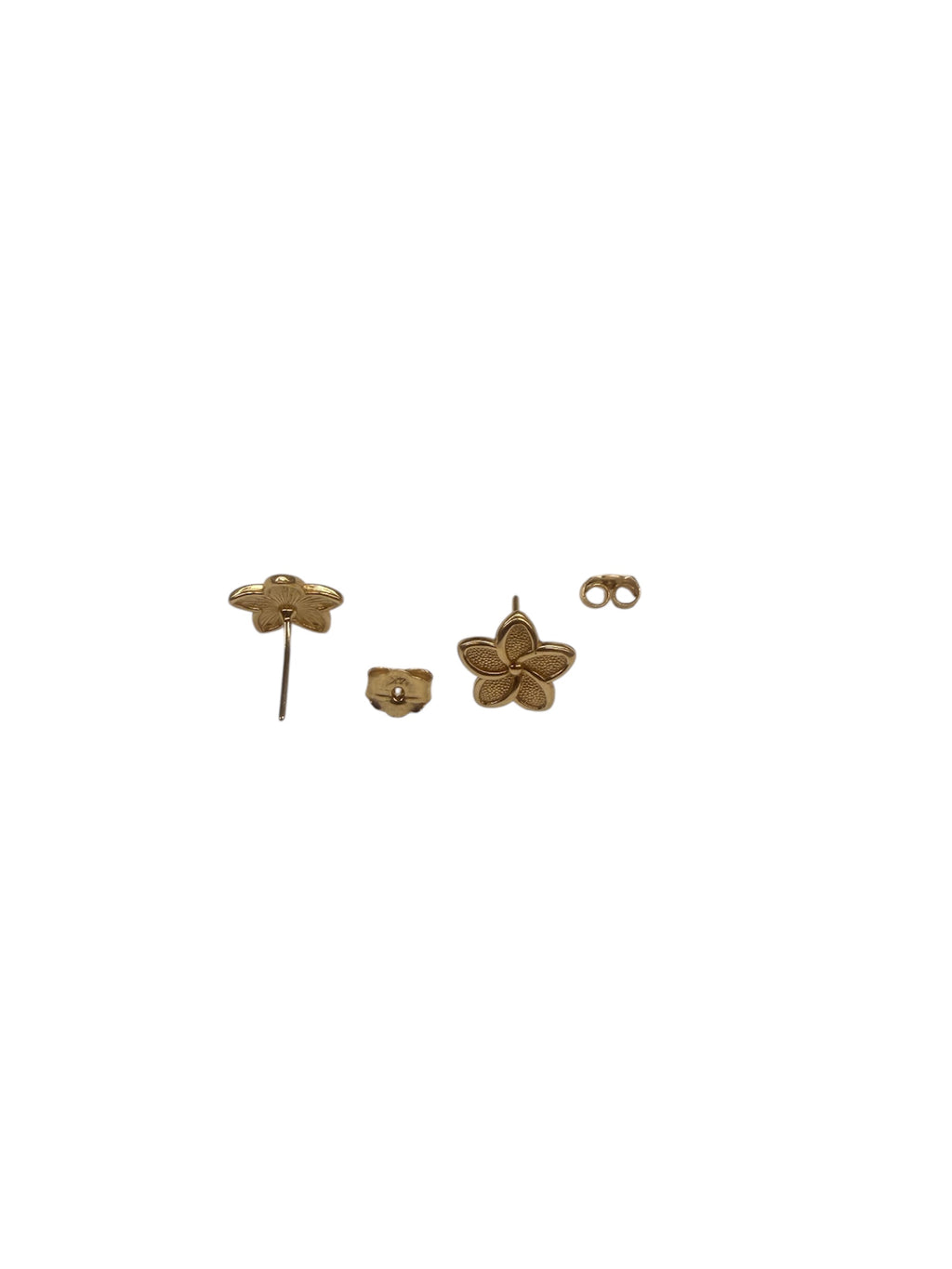 Aretes de Flor Hawaiana de oro 14k