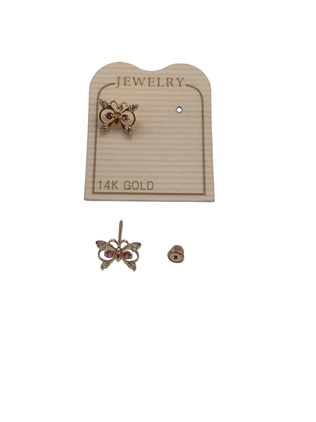 Broqueles de mariposa oro 14k