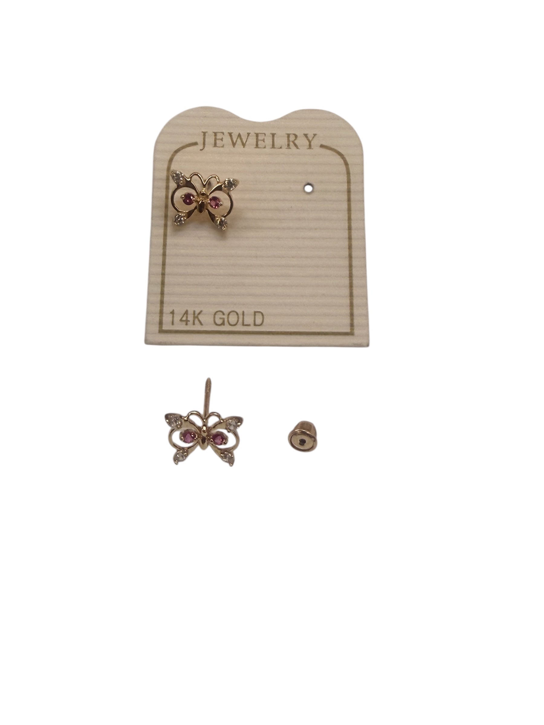 Broqueles de mariposa oro 14k