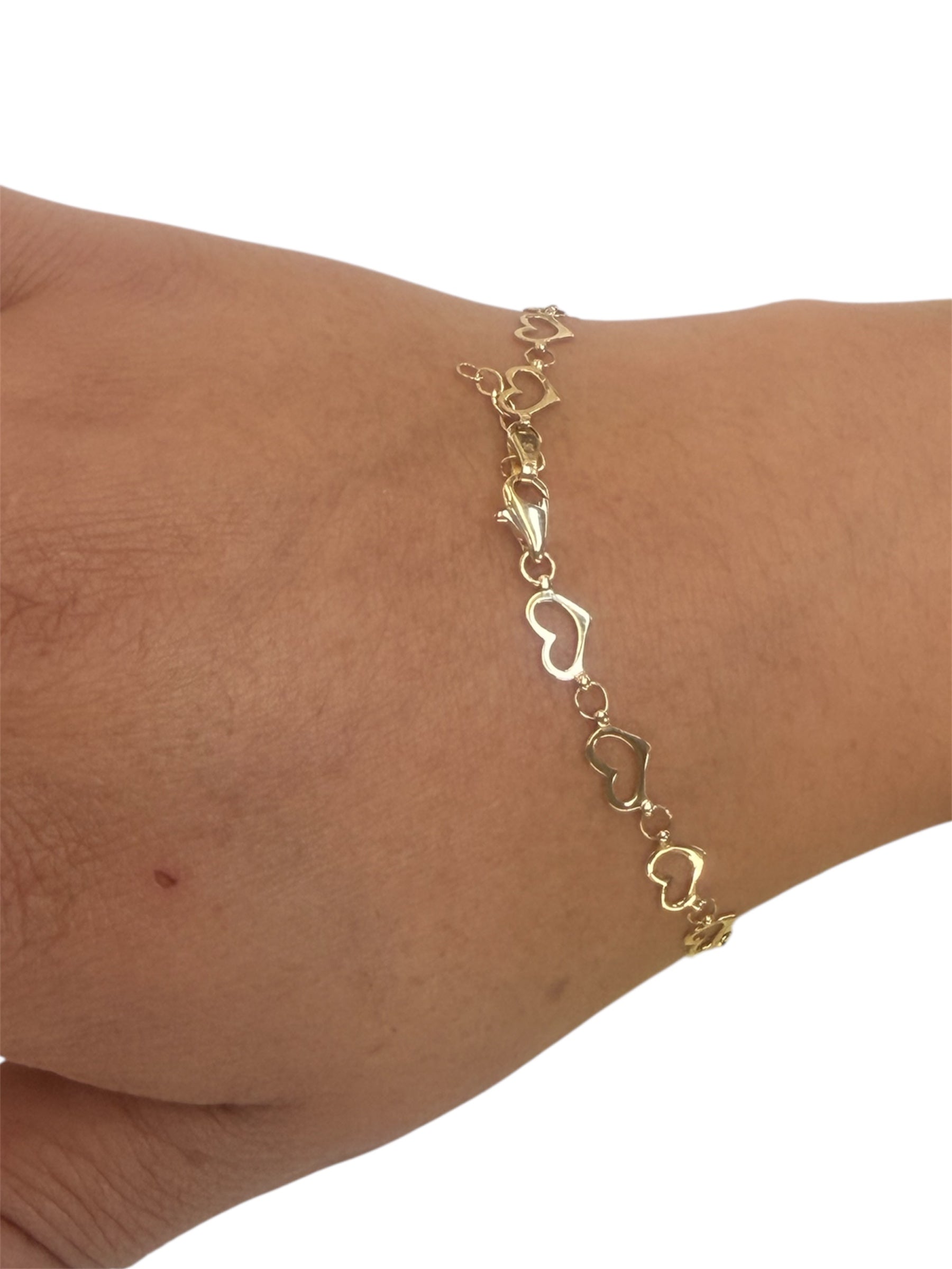 Esclava de corazones oro 14k