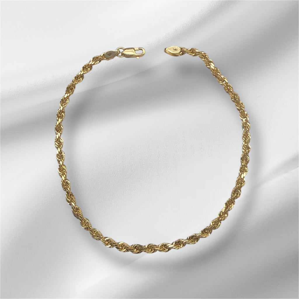 Pulsera Rope oro 14k, 8’’