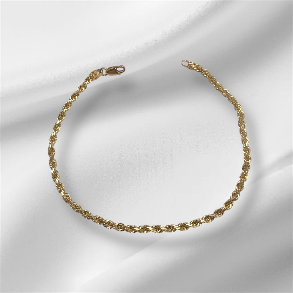 Pulsera Rope oro 14k, 8’’