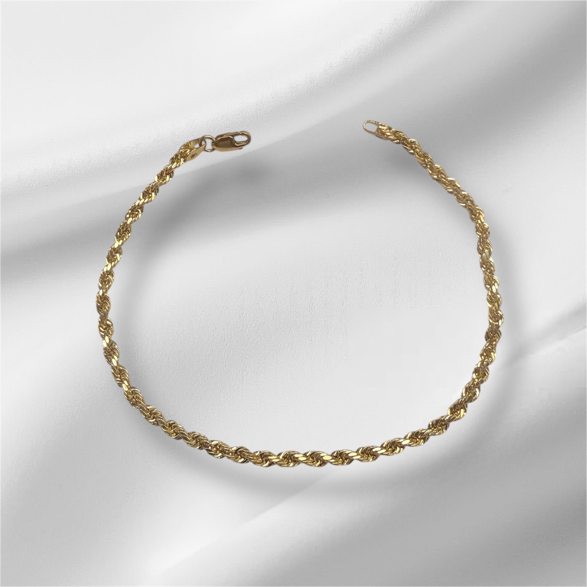 Pulsera Rope oro 14k, 8’’