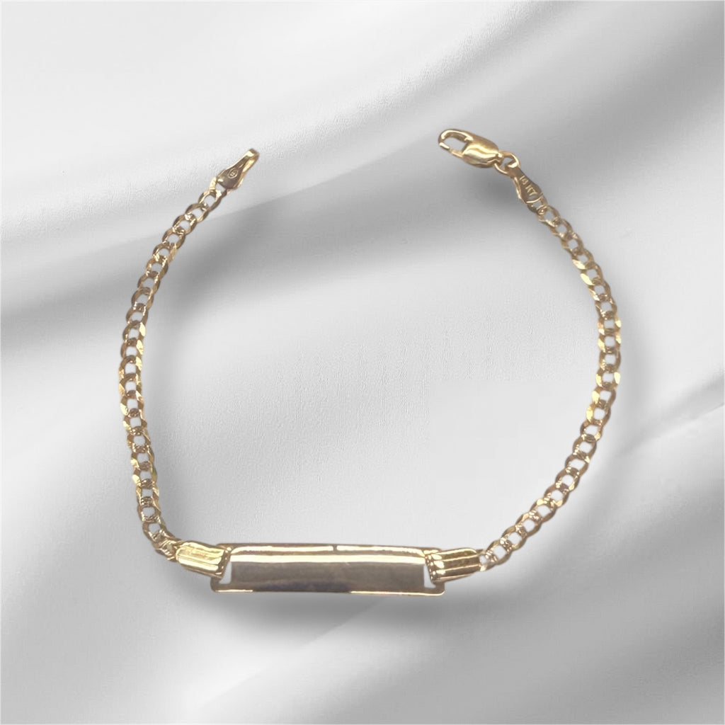 Esclava cubana con placa oro 14k, 6’’