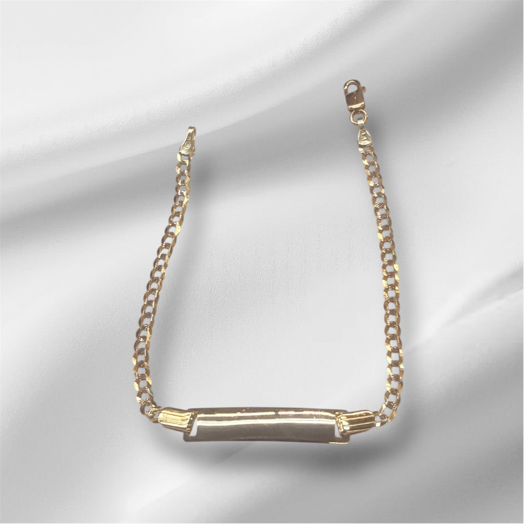 Esclava cubana con placa oro 14k, 6’’