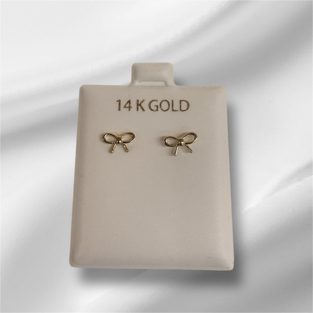 Broqueles de Moño en oro 14k