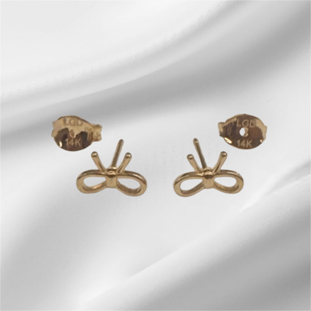 Broqueles de Moño en oro 14k
