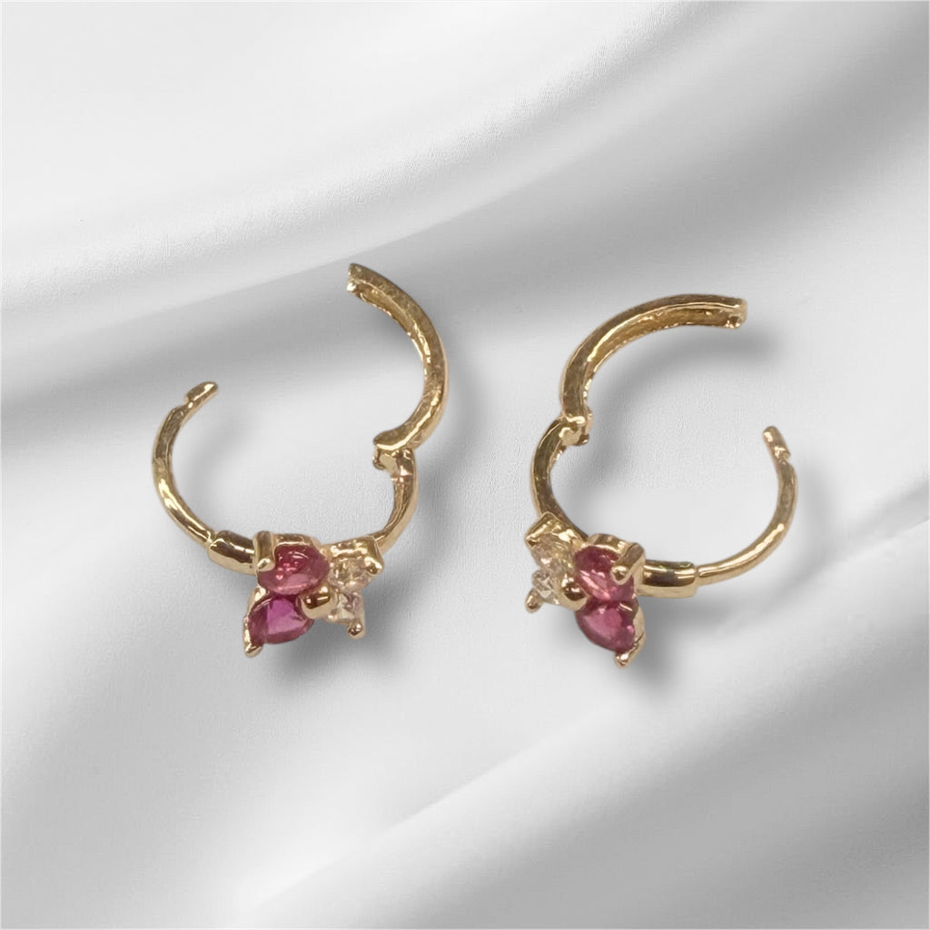 Aretes tipo Huggies oro 14k