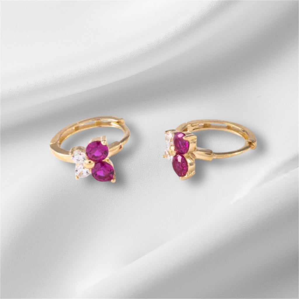 Aretes tipo Huggies oro 14k