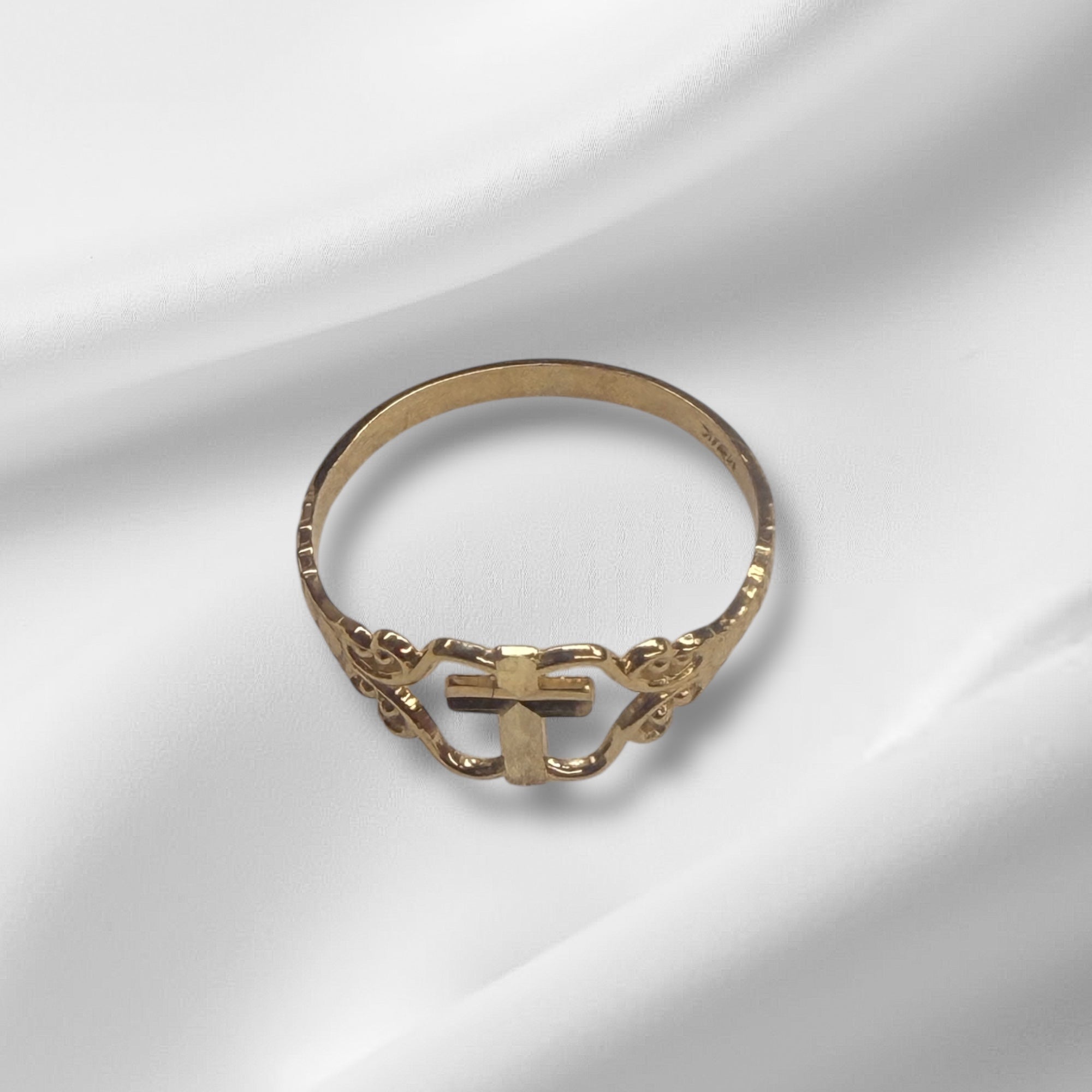 Anillo de cruz oro 14k