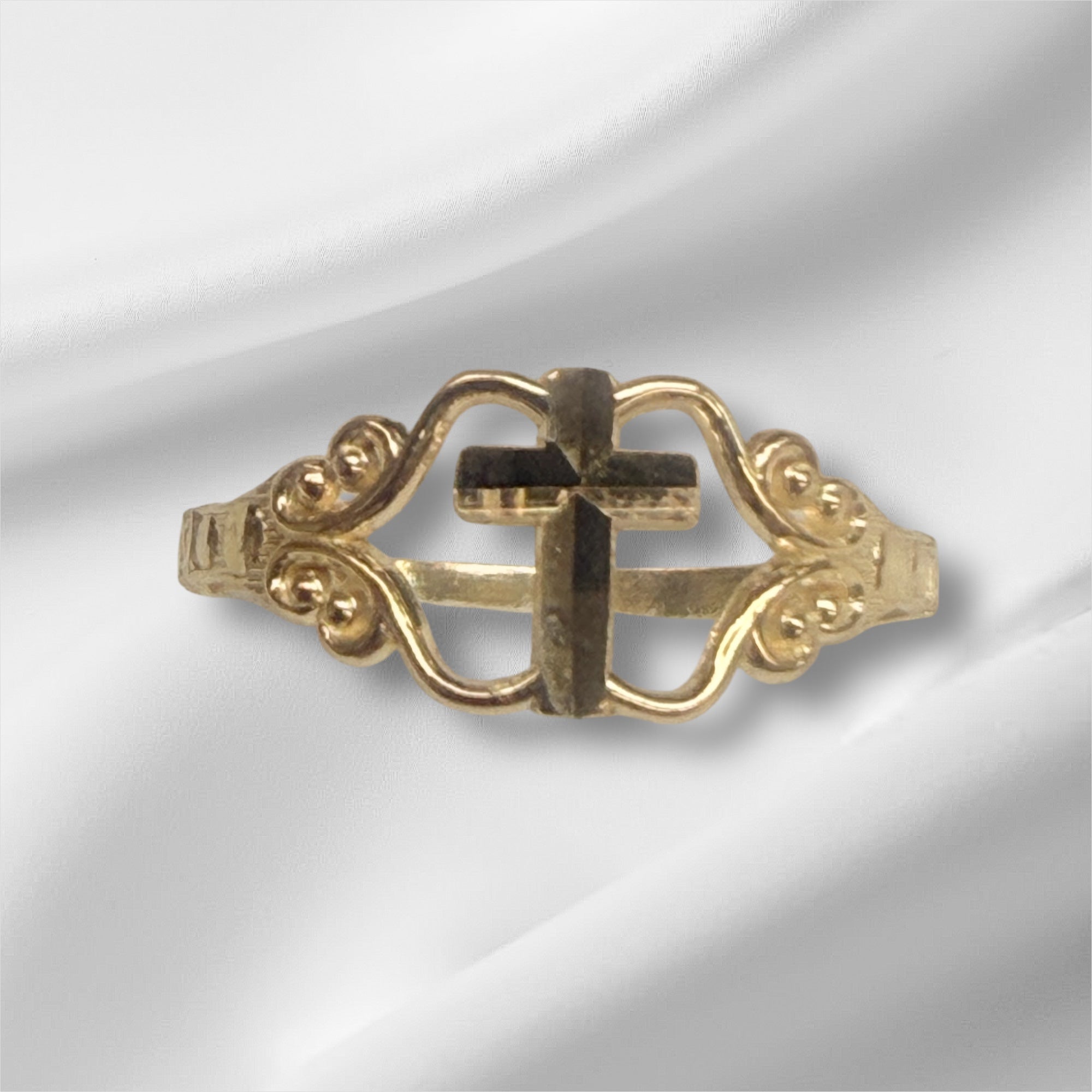 Anillo de cruz oro 14k