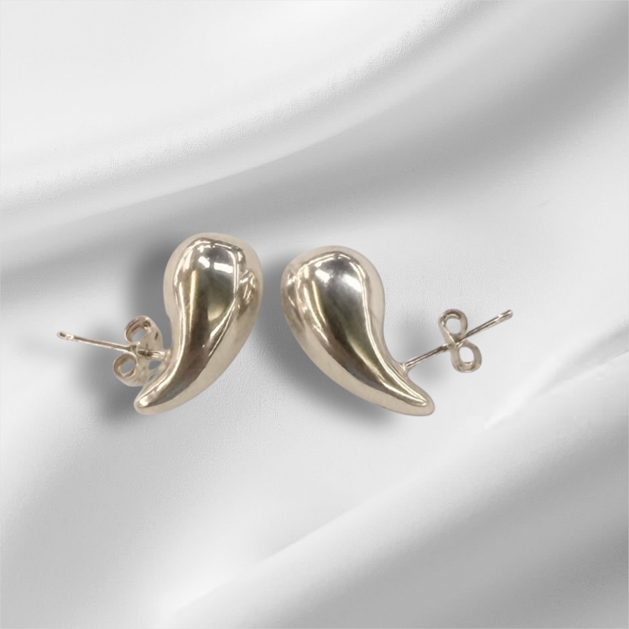 Broqueles de gota plata 925 italiana