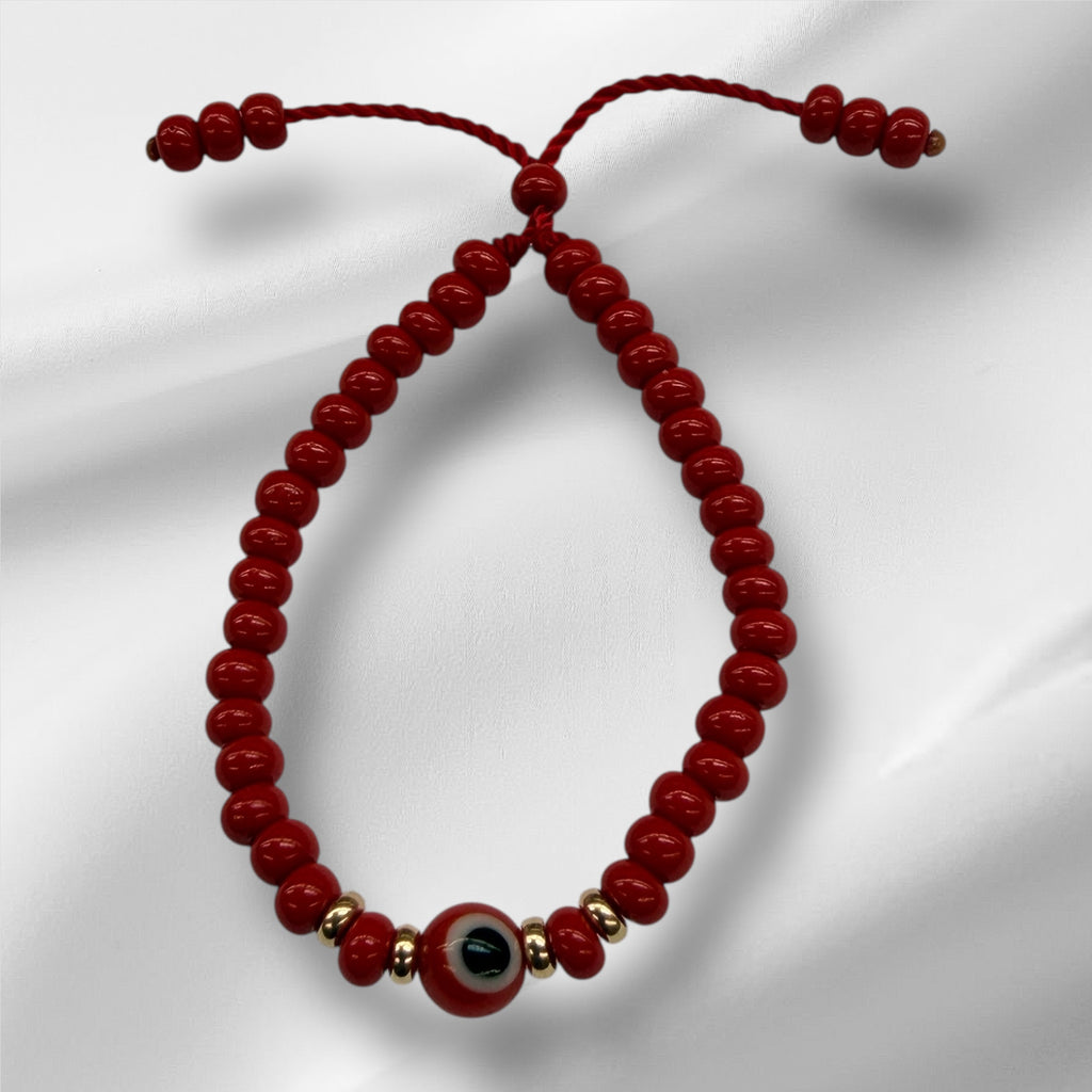 Pulseras de coralitos con oro 14k