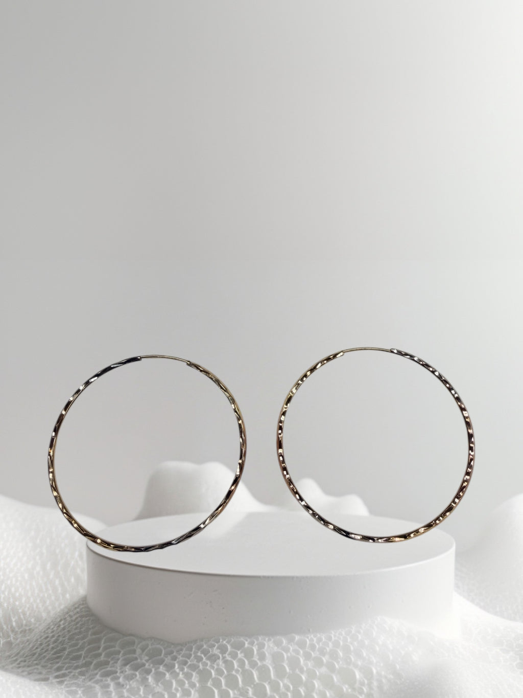 Argollas de tres tonos oro 14k