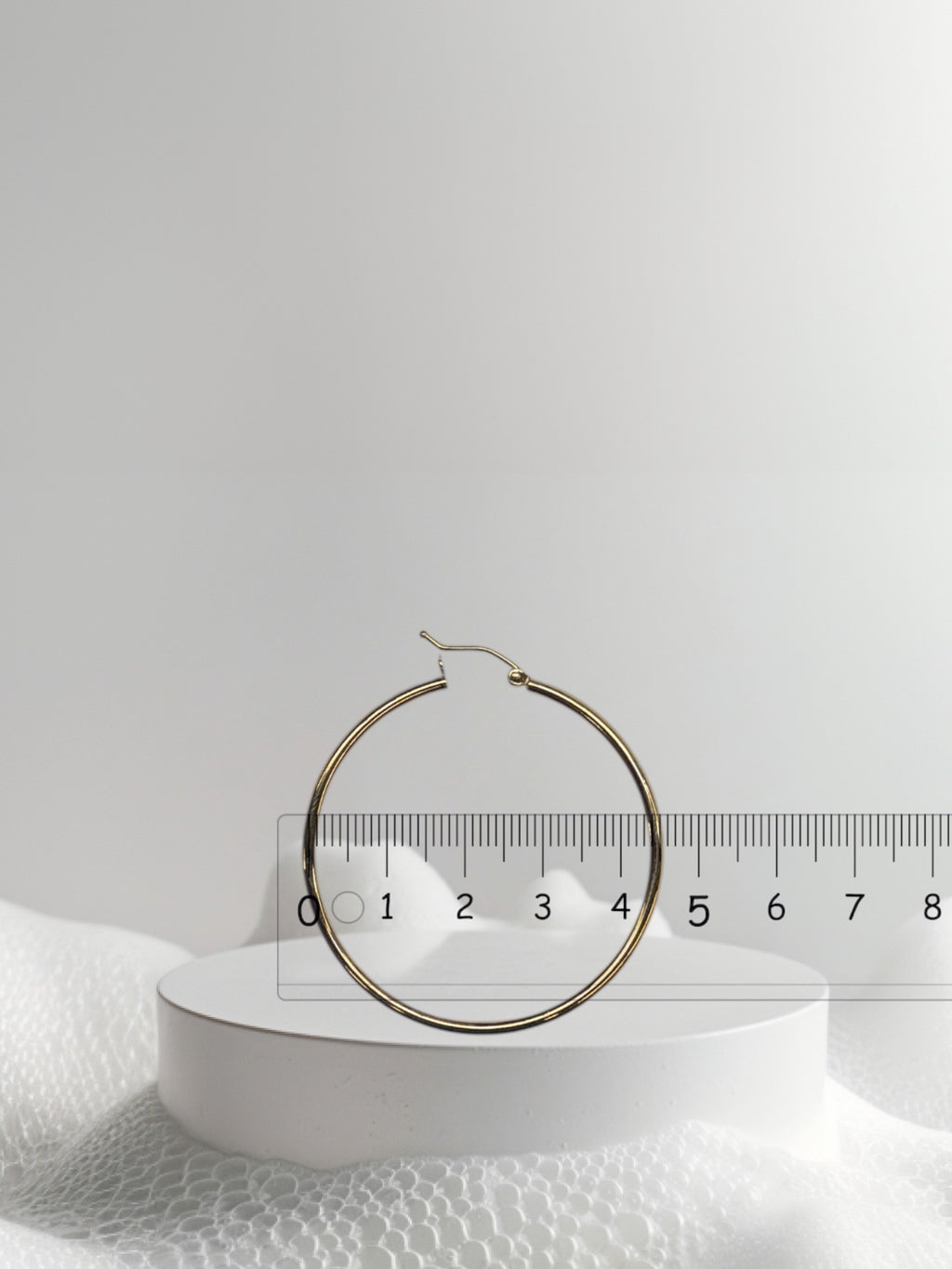 Argollas semi sólidas lisas en oro 14k