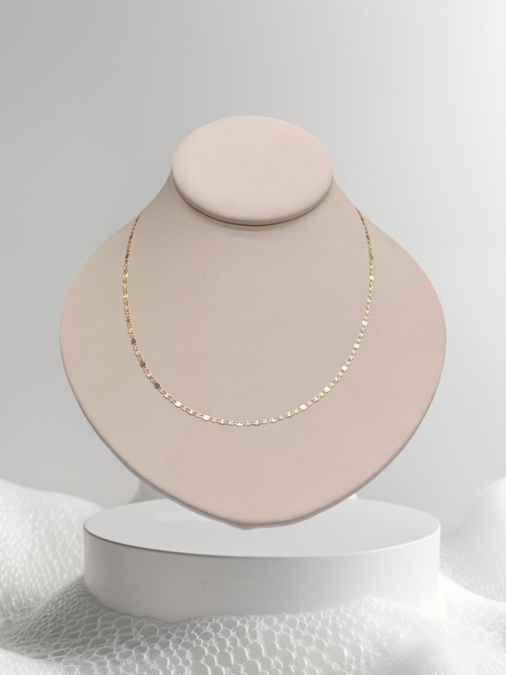 Cadena alternada de 3 tonos oro 14k