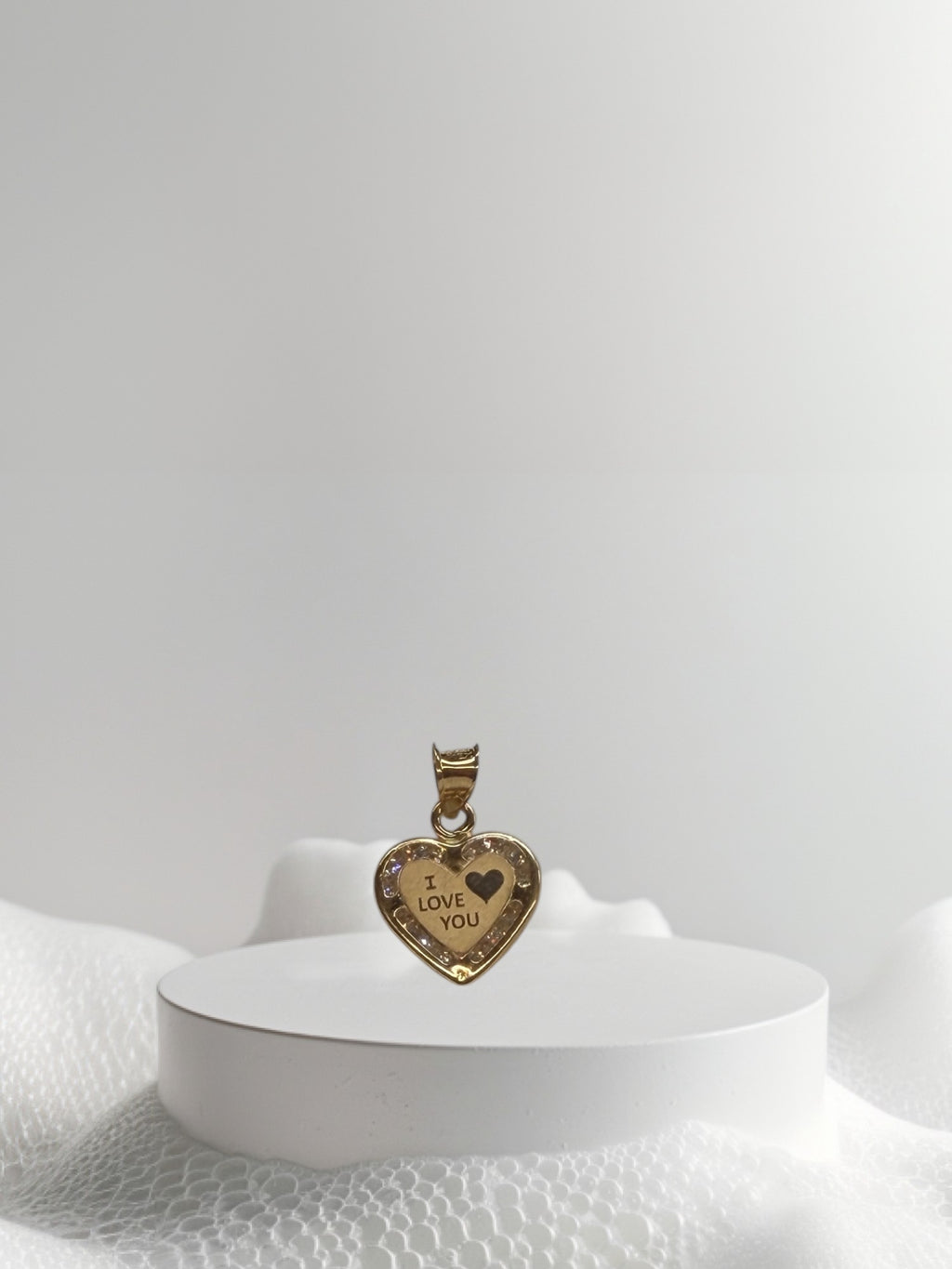 Dije corazón I love you oro 14k