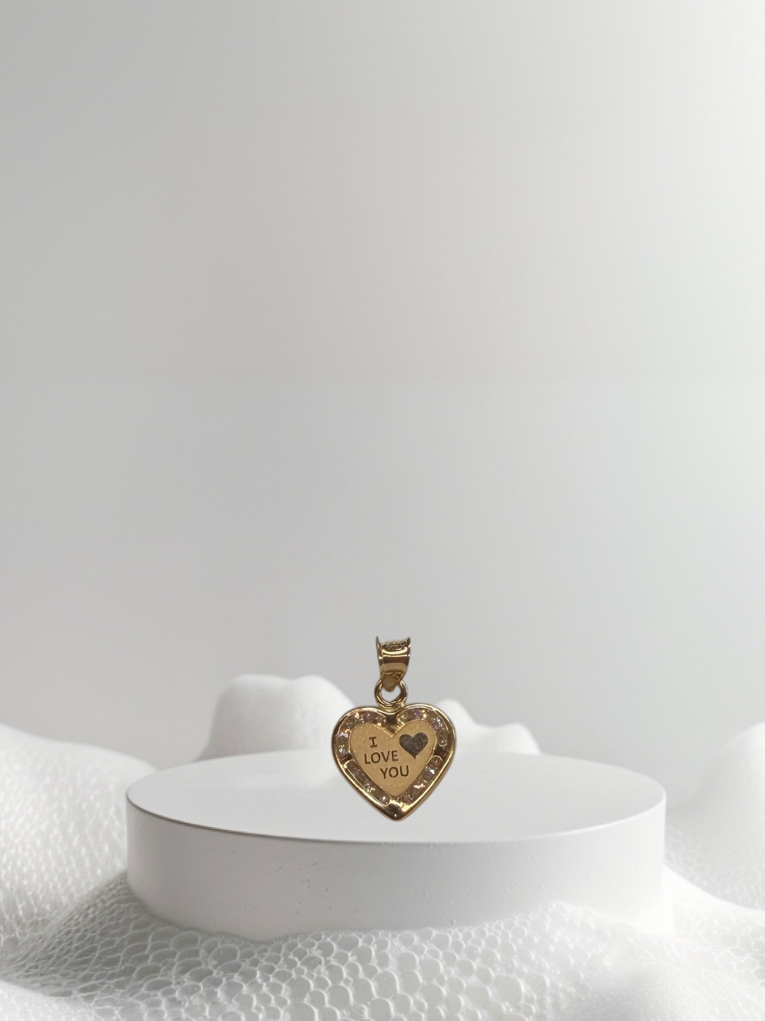 Dije corazón I love you oro 14k