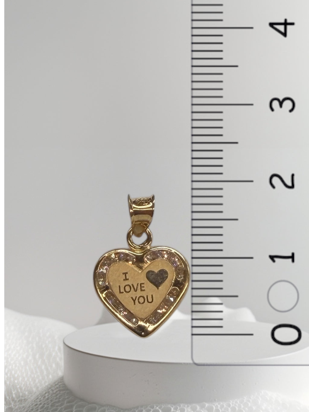 Dije corazón I love you oro 14k