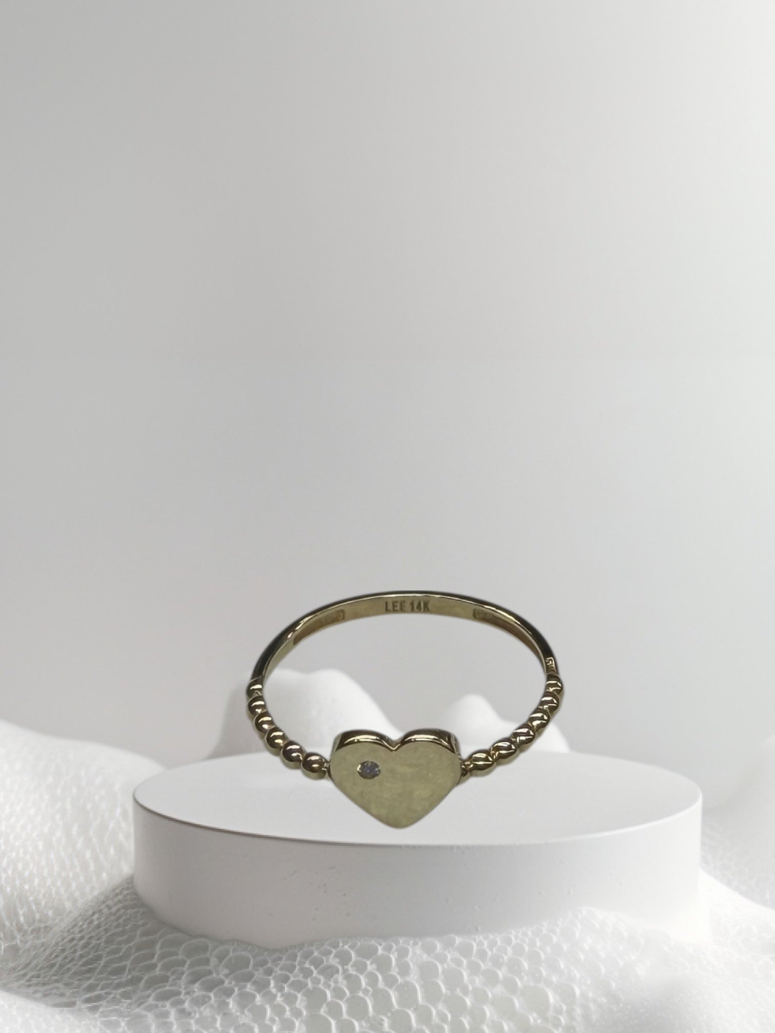 Anillo de corazón oro 14k
