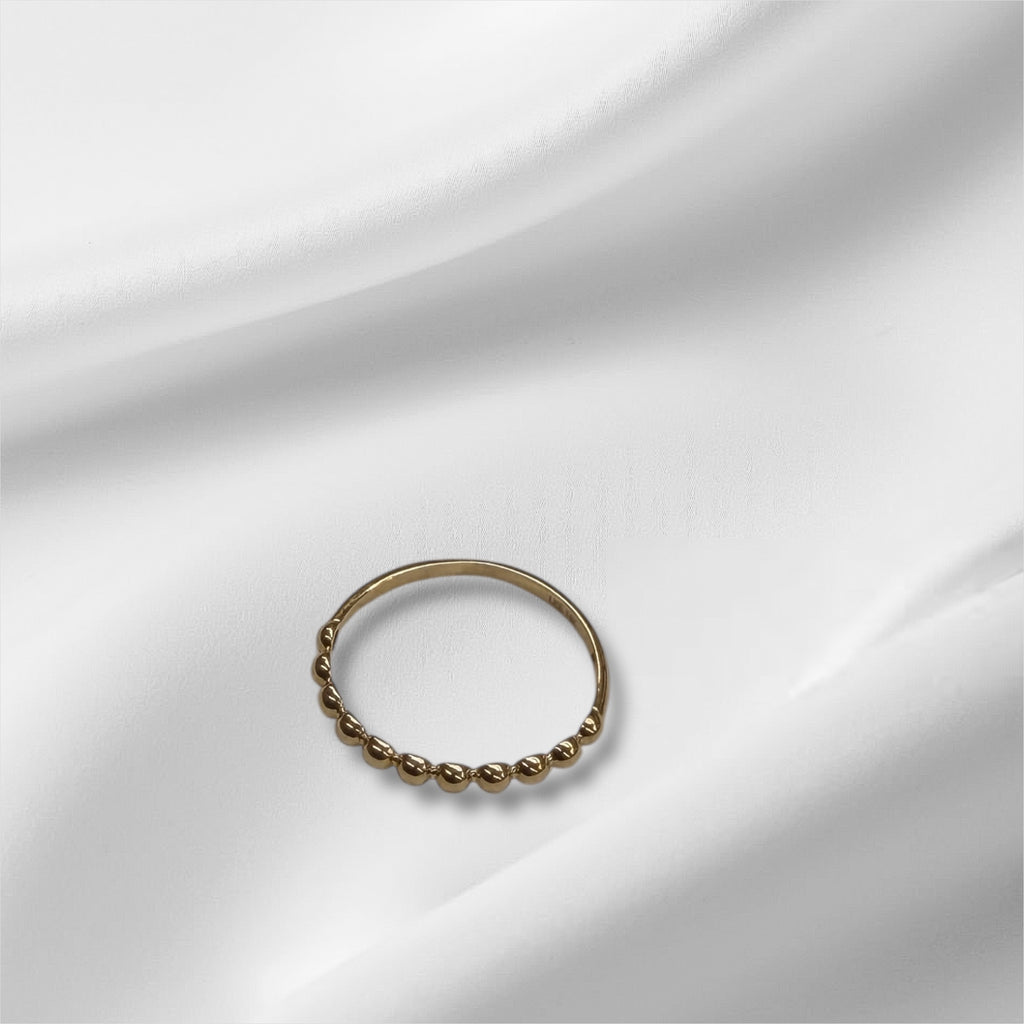 Anillo de bolitas oro 14k