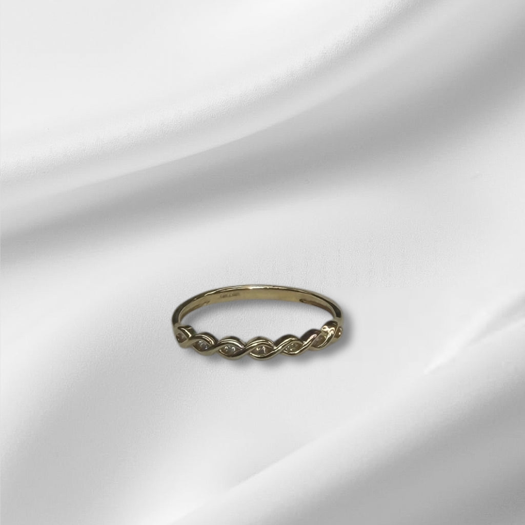 Anillo trenzado  oro 14k