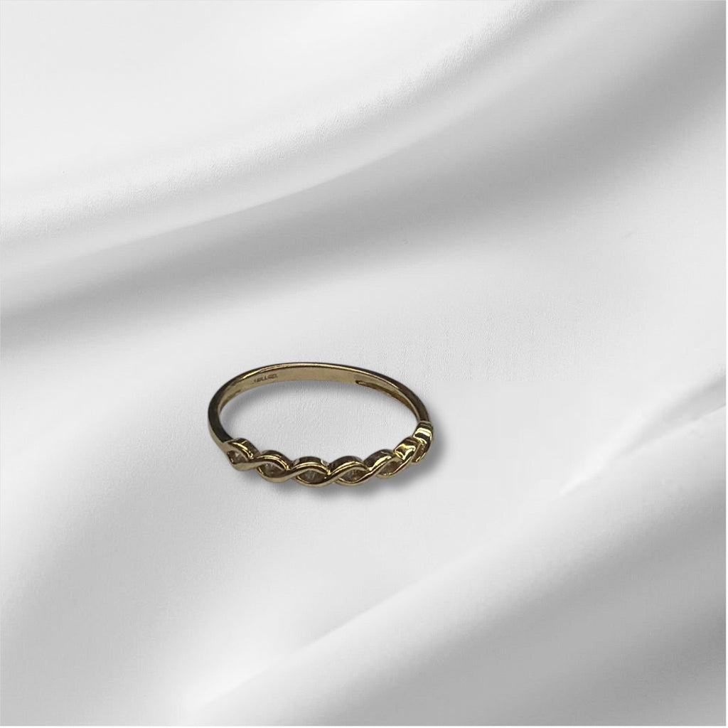 Anillo trenzado  oro 14k