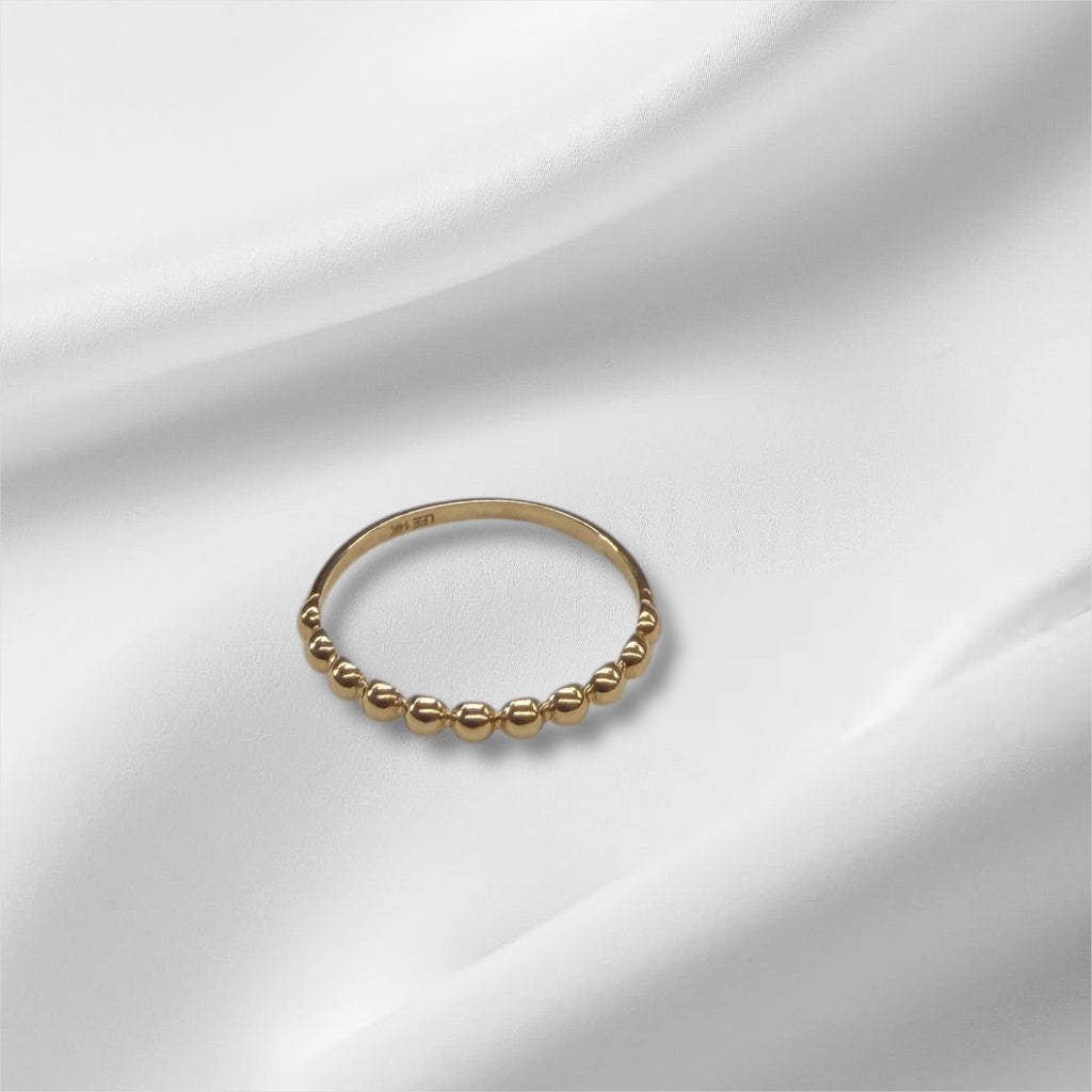 Anillo de bolitas oro 14k