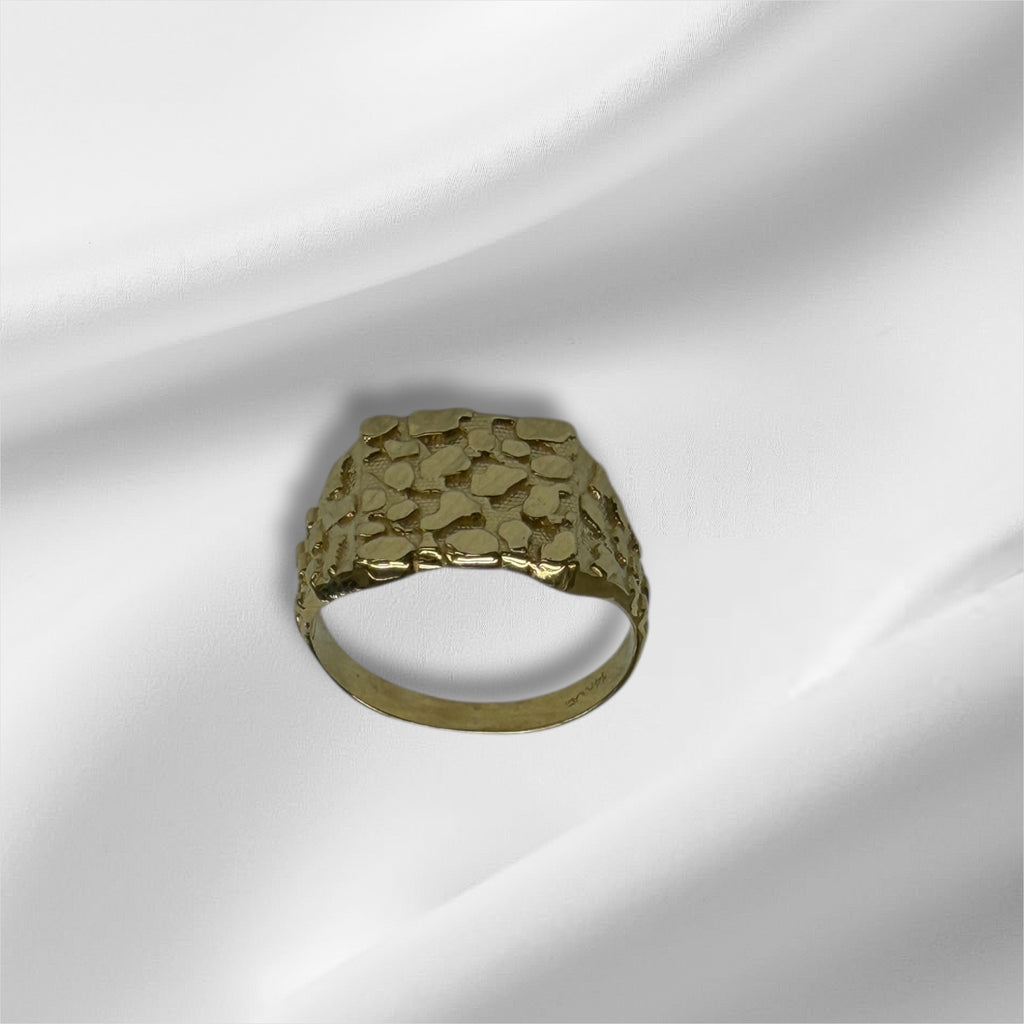 Anillo nugget cuadrado oro 14k
