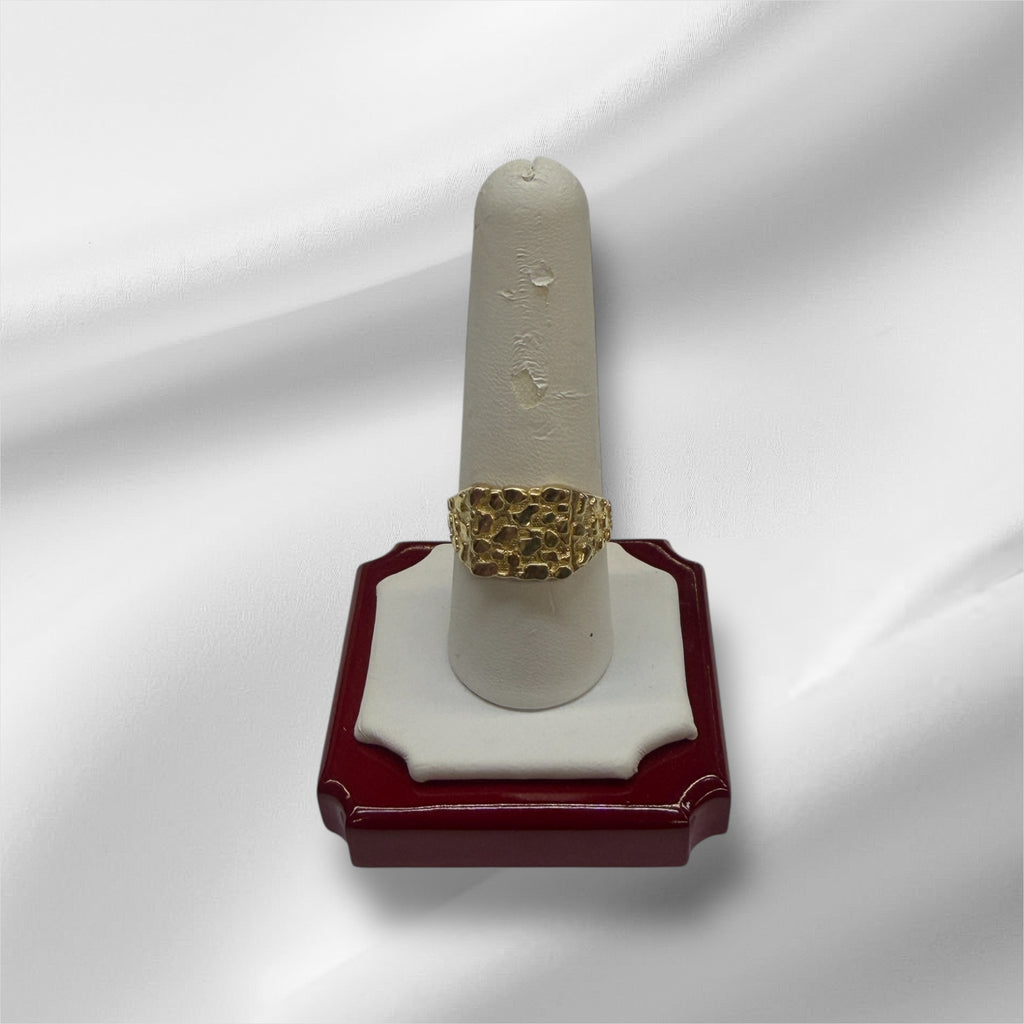 Anillo nugget cuadrado oro 14k