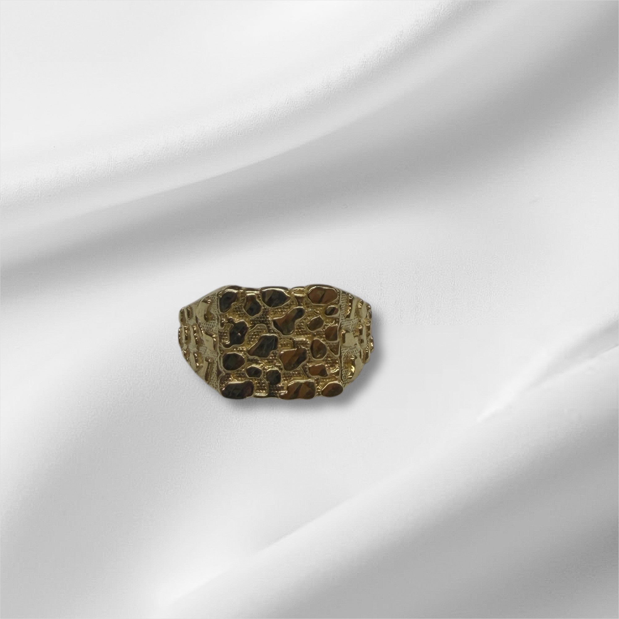 Anillo nugget cuadrado oro 14k