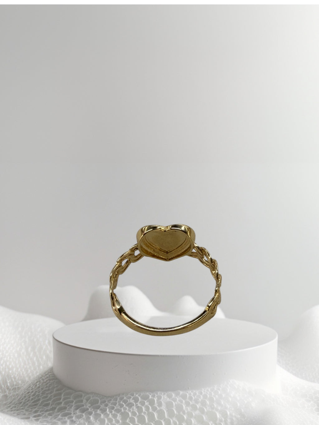 Anillo de corazón eslabón chino oro 14k