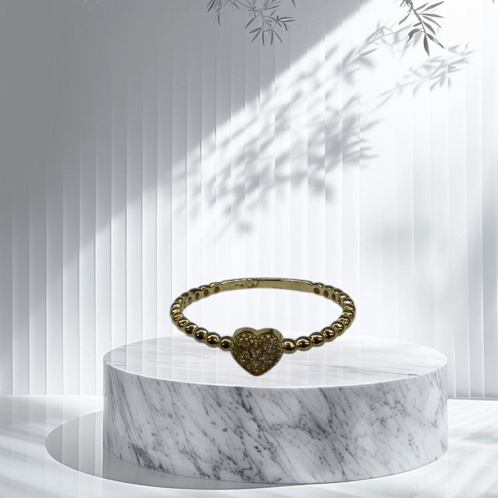 Anillo de corazón oro 14k