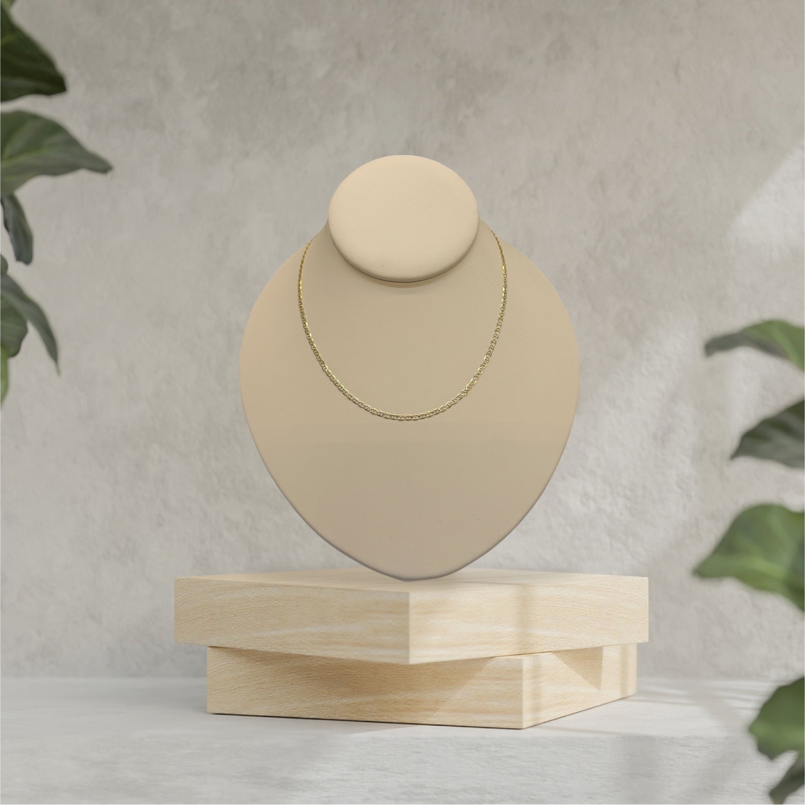 Cadena de dos tonos16” oro 14k