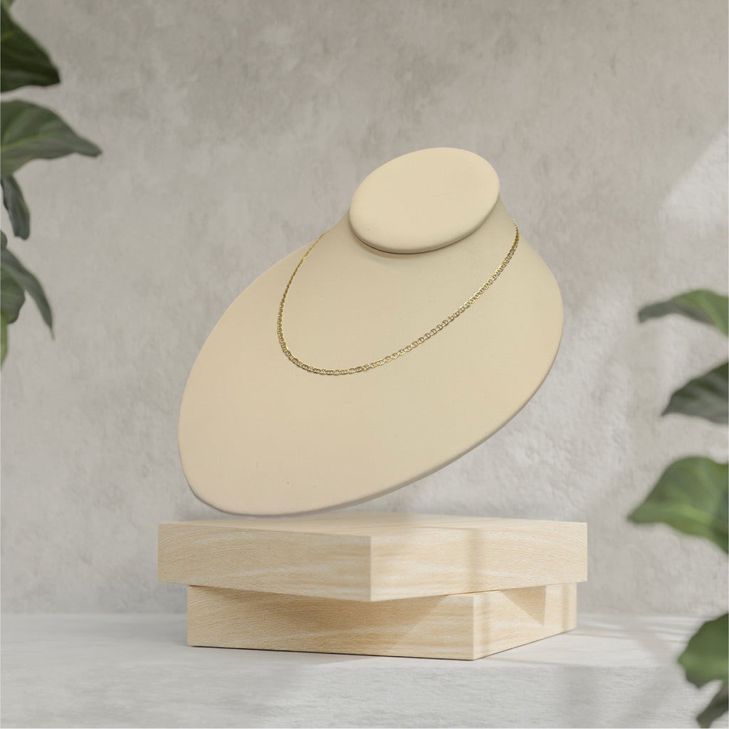 Cadena de dos tonos16” oro 14k