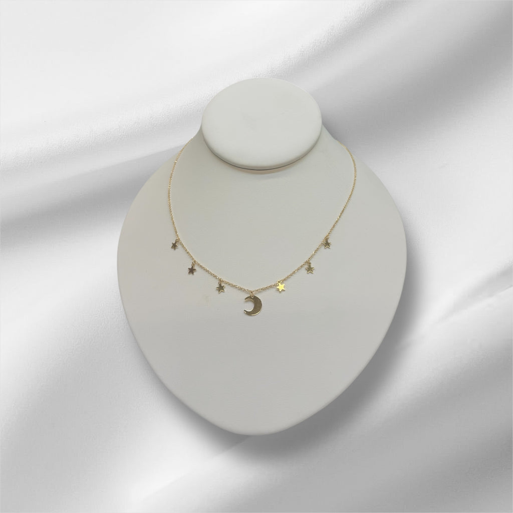 Gargantia luna y estrellas or 14k