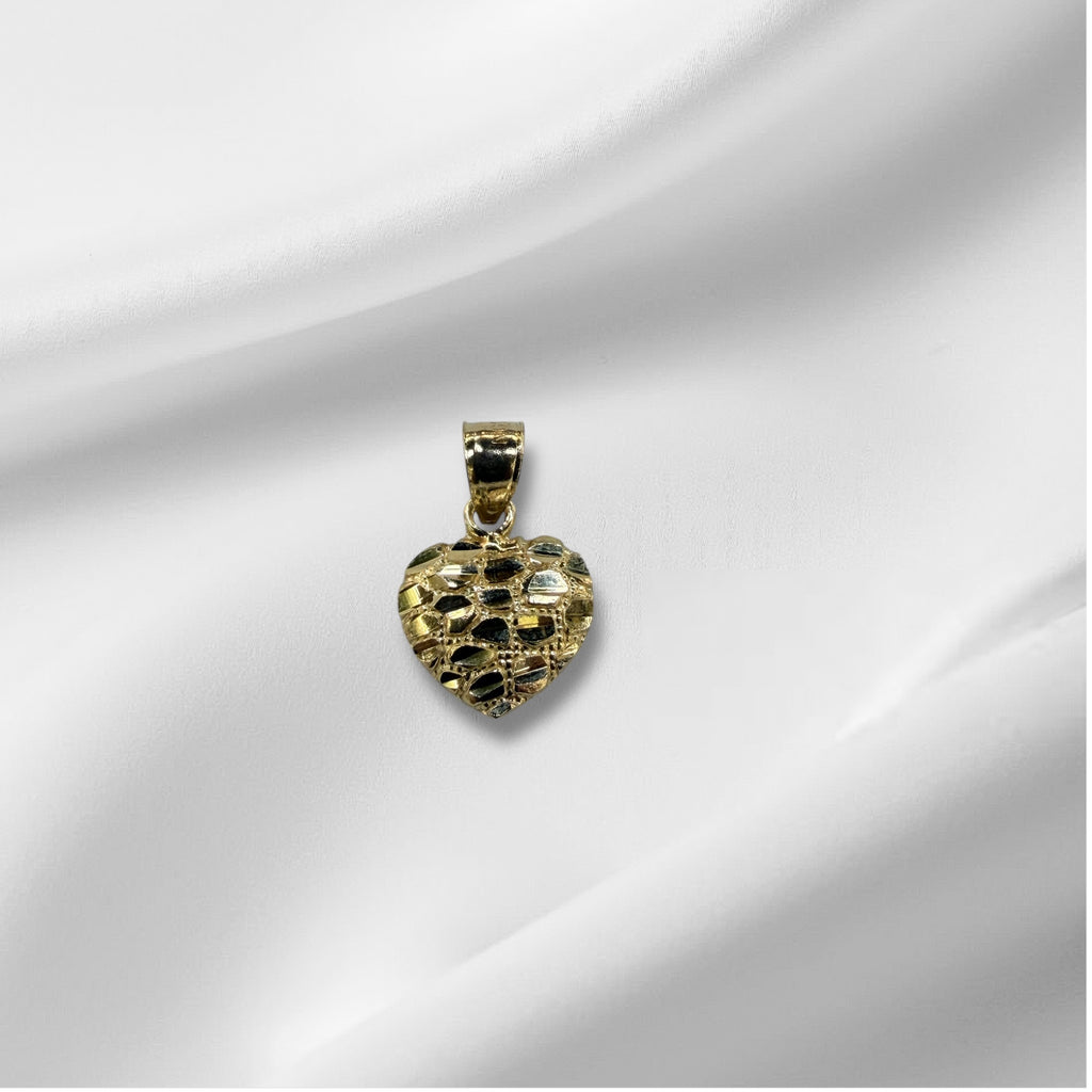 Dije Nugget de corazón pequeño oro 14k