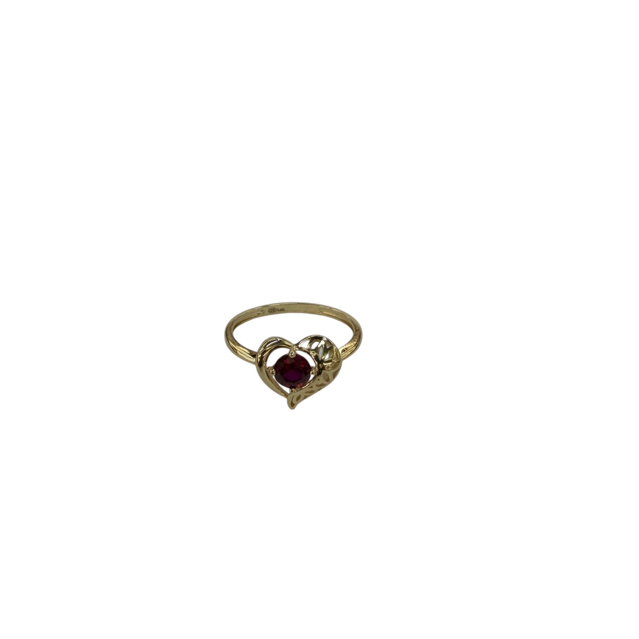 Anillo de corazón en oro 14k