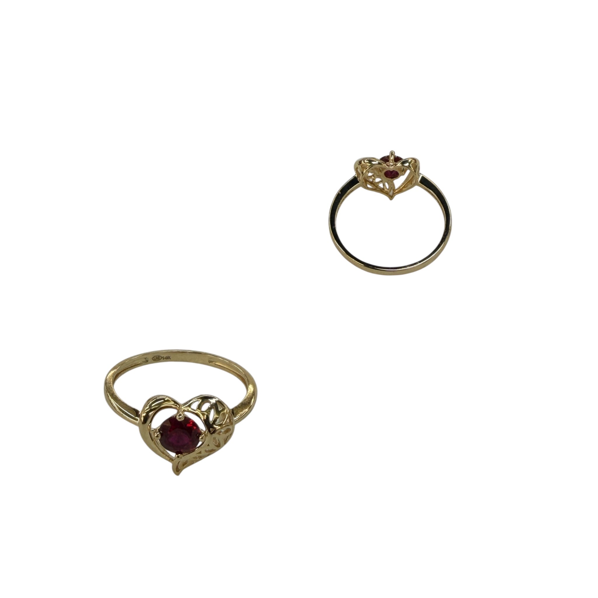 Anillo de corazón en oro 14k