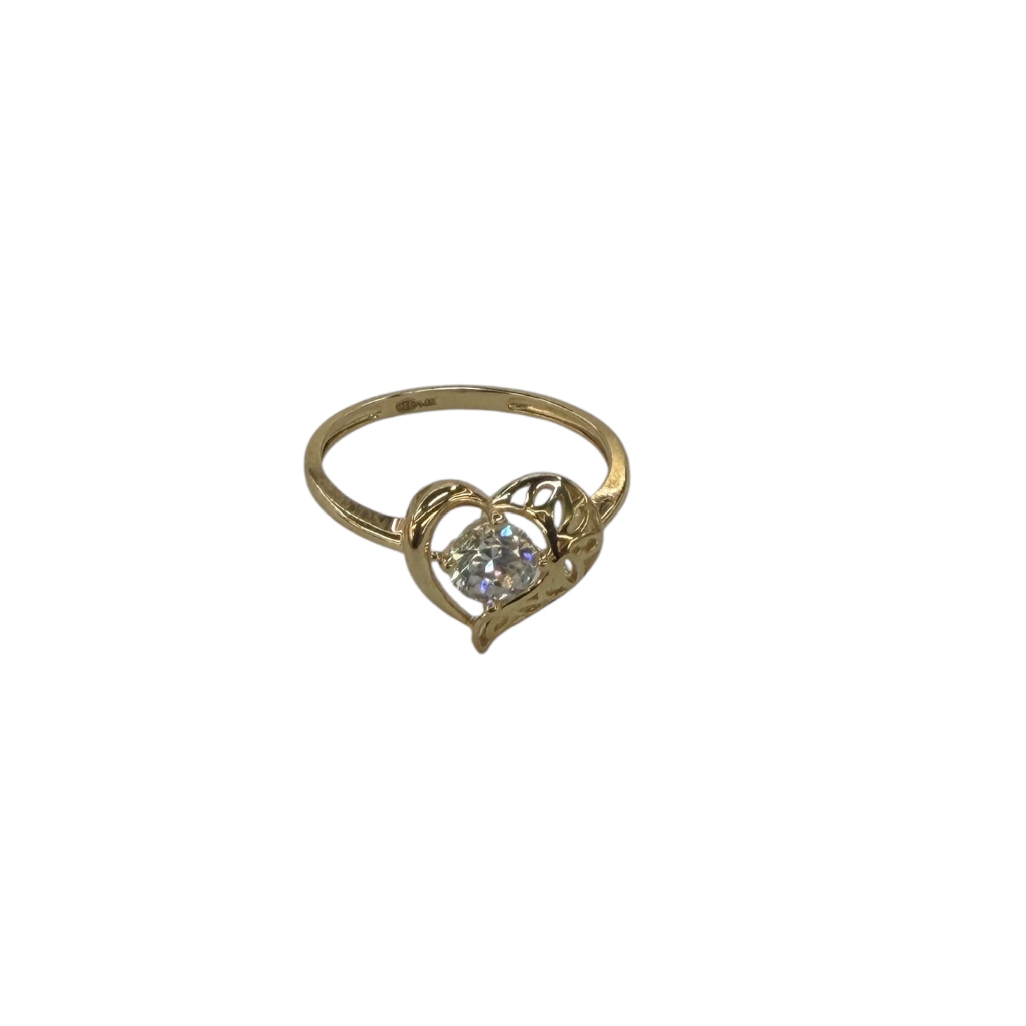 Anillo de corazón en oro 14k