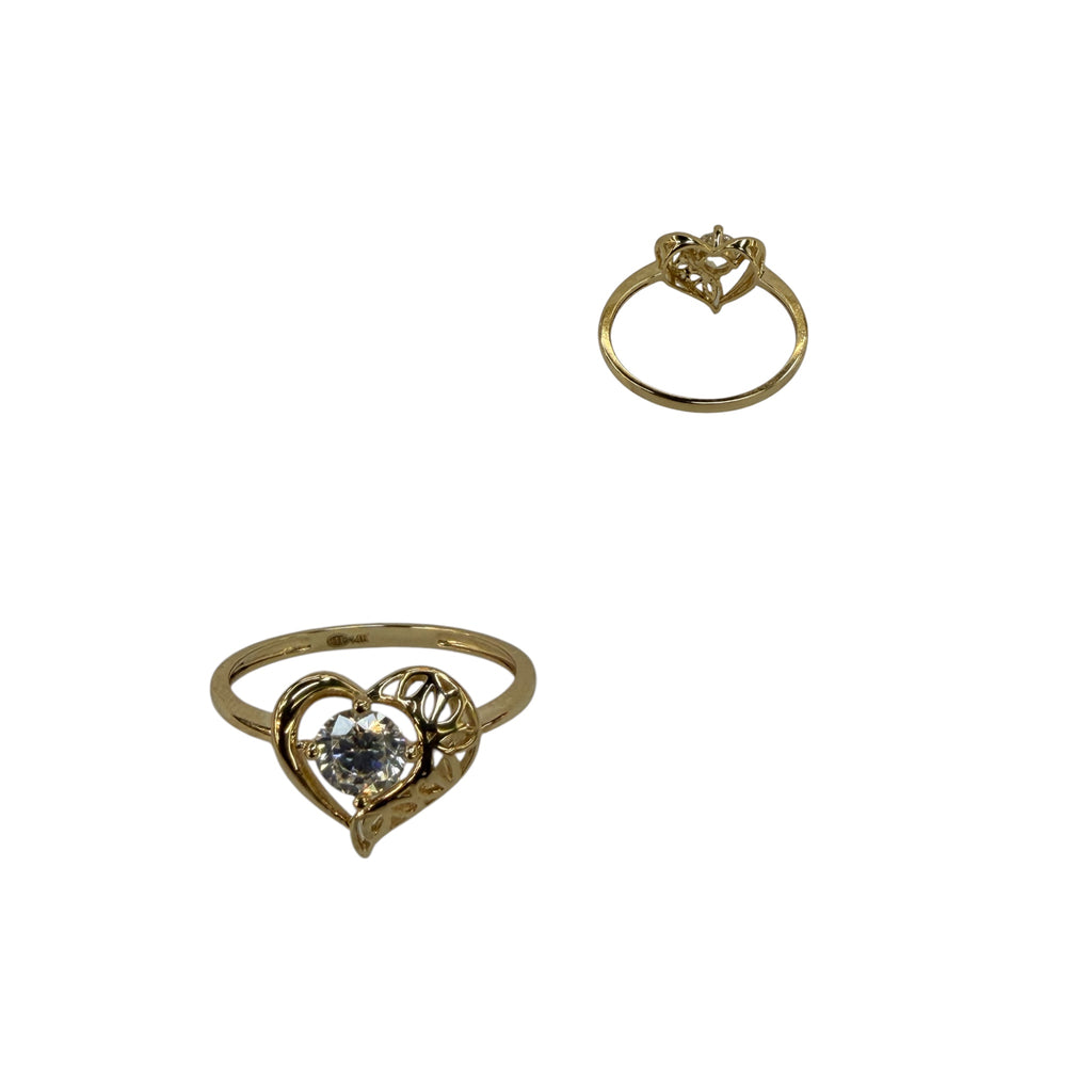 Anillo de corazón en oro 14k