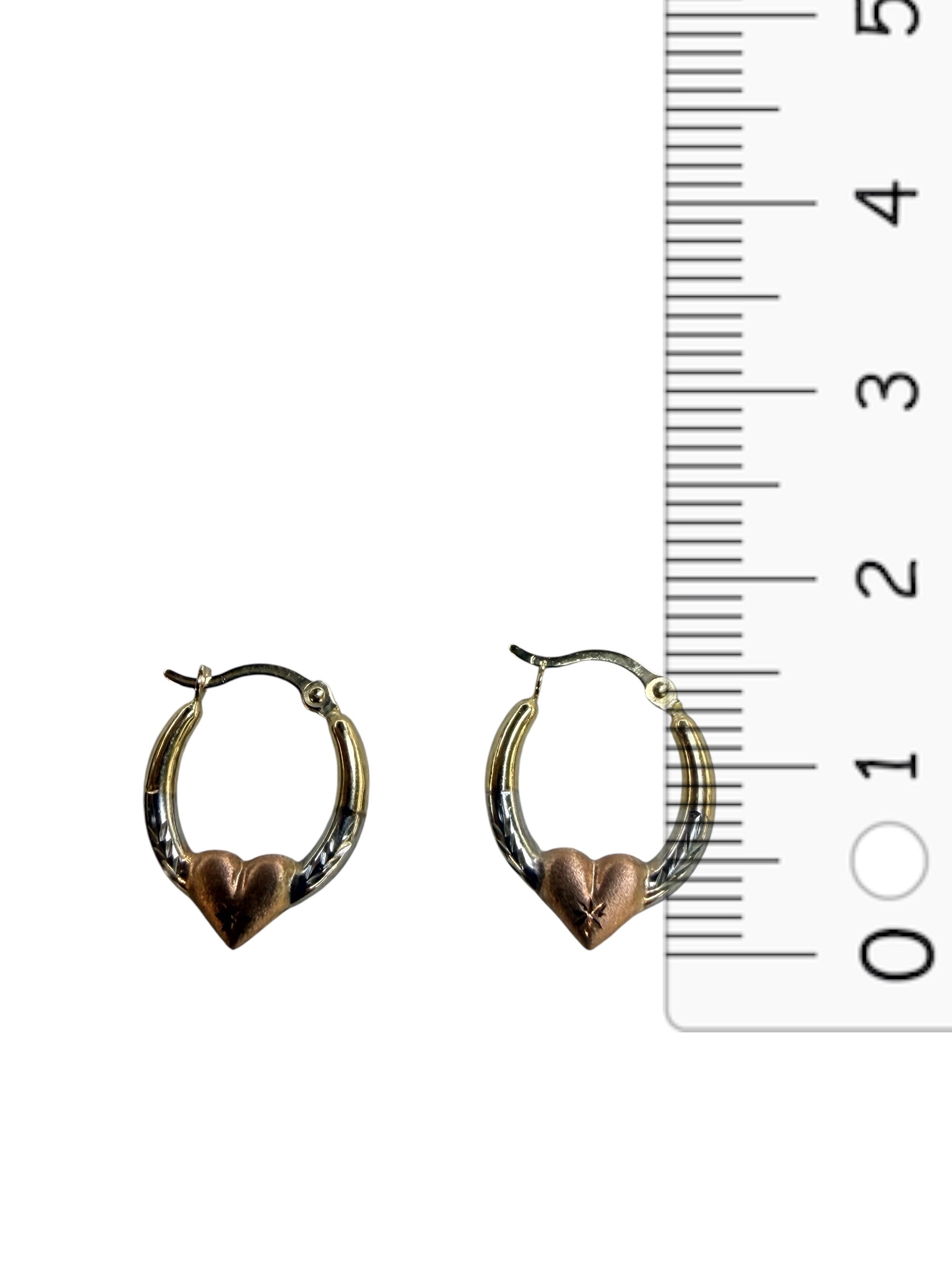 Aretes de 3 tonos oro 14k